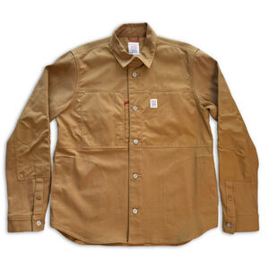 Topo Designs Work Jacket Canvas Khaki Tan Mens Large Made Vietnam